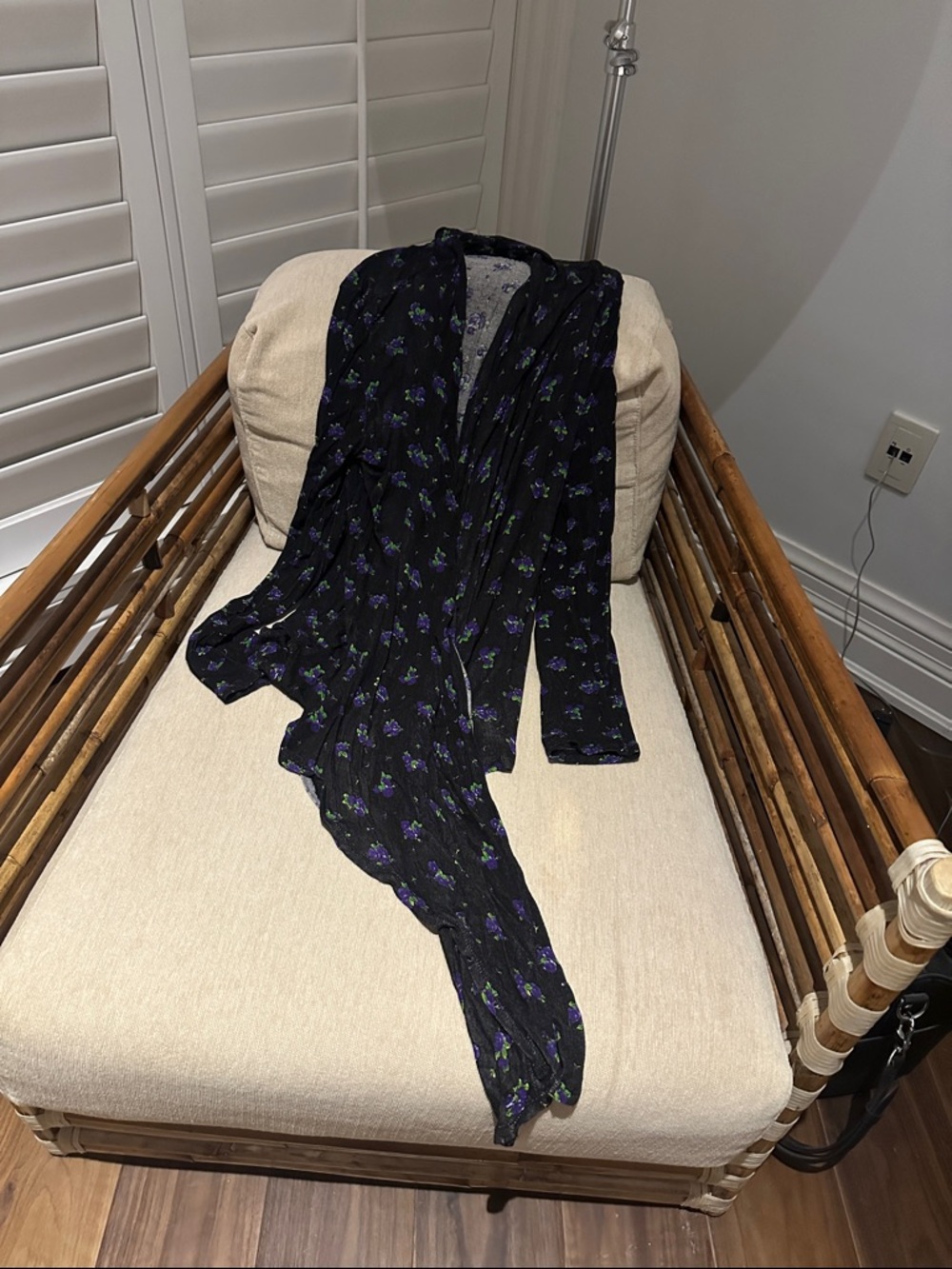 Molli And Mia Black Floral wrap Cardigan